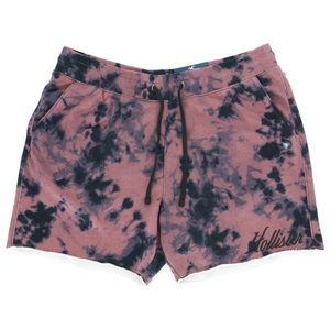 Hollister Mens Tie Dye Jogger Shorts 5" Inseam Drawstring‎ Waist Size XL Raw Hem